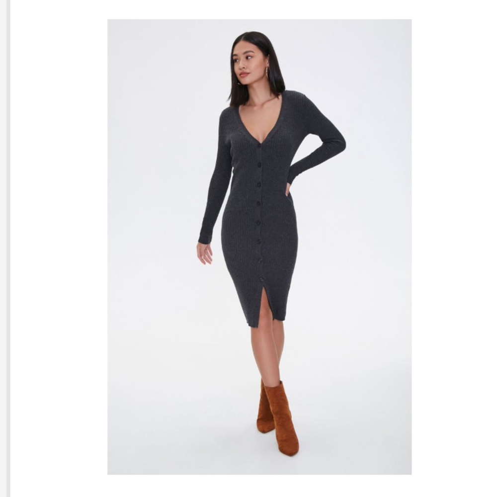 Ribbed Longline Cardigan Sweater